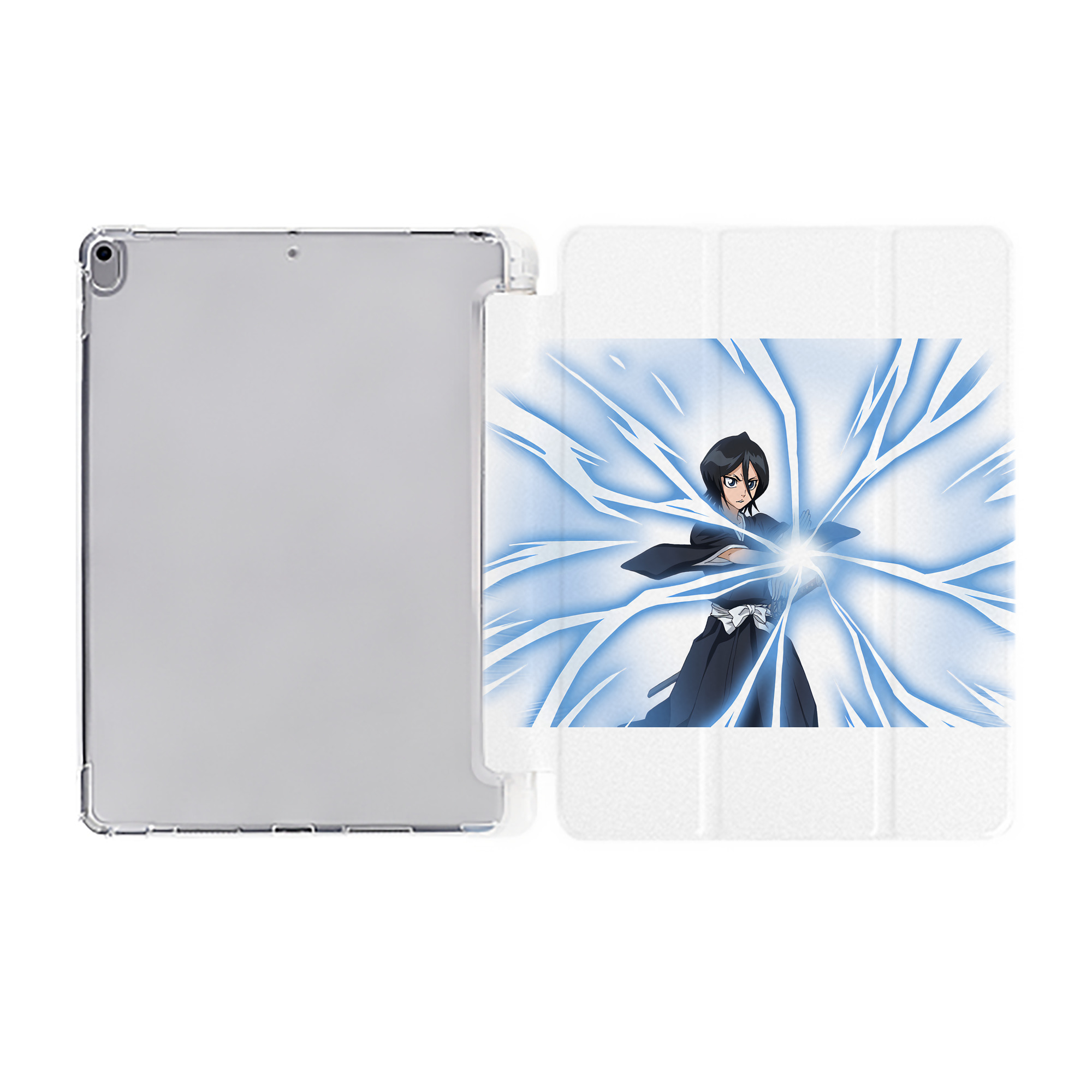 （画像用） ブリーチ 朽木ルキア BLEACH Kuchiki Rukia IPad ケース ペン収納付き 三つ折りスタンド PUレザー×シリコン 対応機種9.5/10.5/10.9インチ